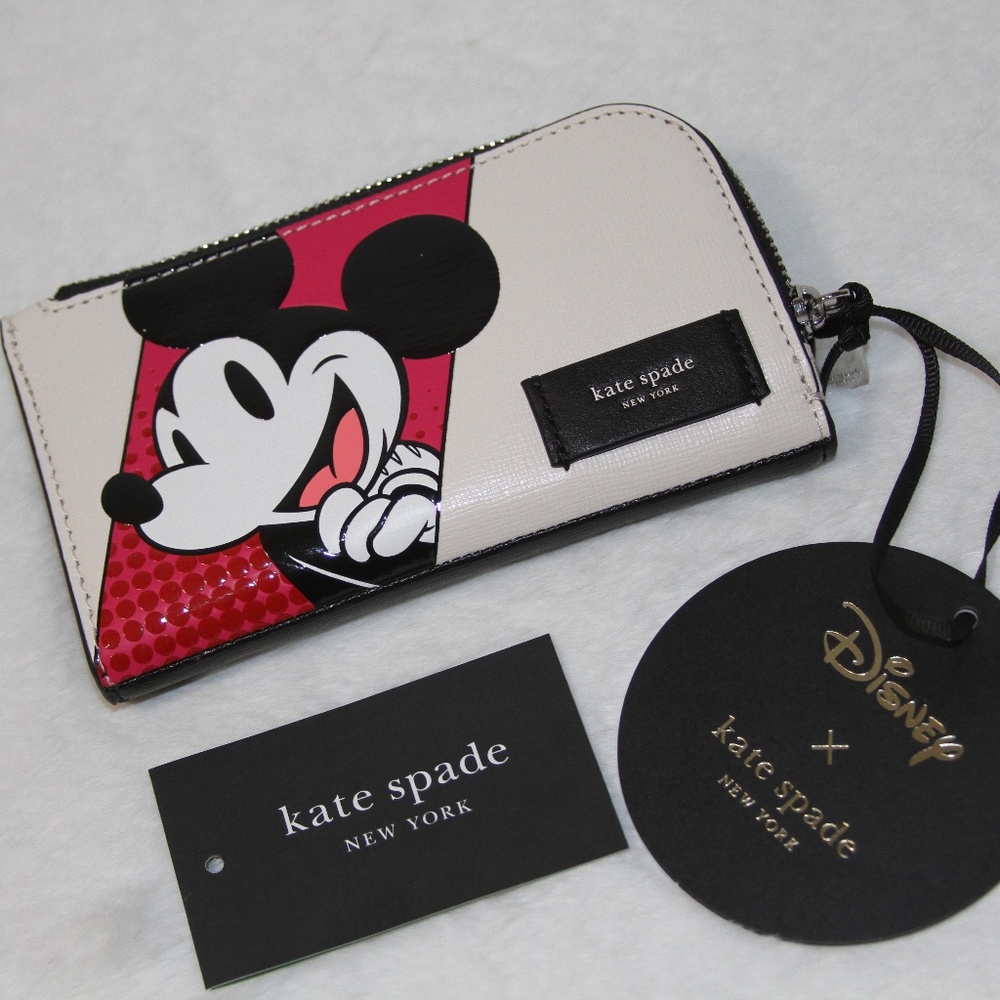 NWT Disney x Kate Spade Mickey Mouse Small Slim Bifold Wallet
